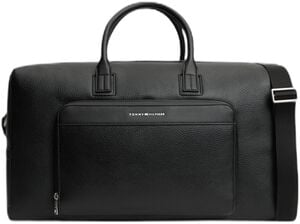 Metal Logo Pebble Grain Duffel Bag