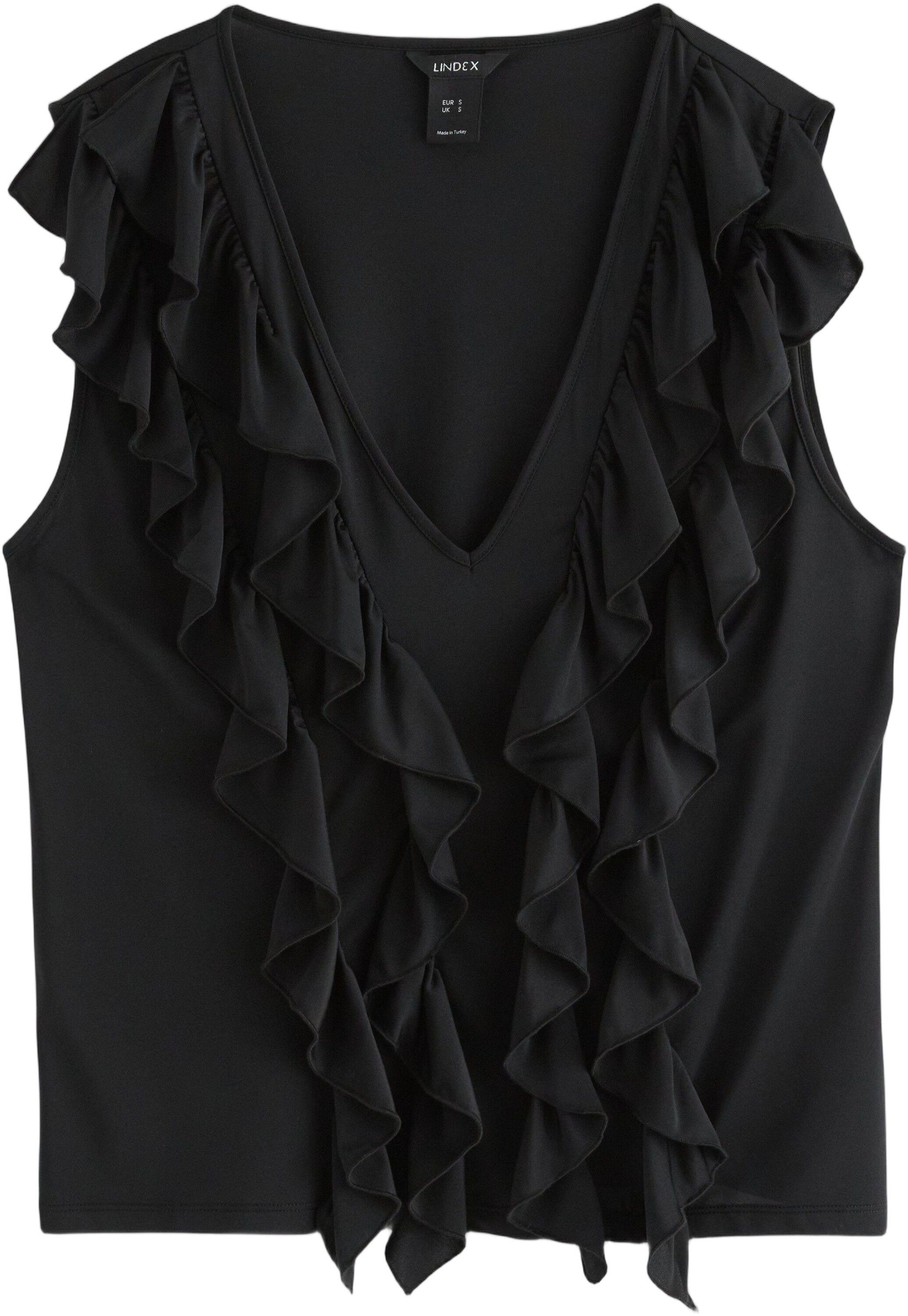 �rml&ouml;s topp i mjuk trik&aring; med vol