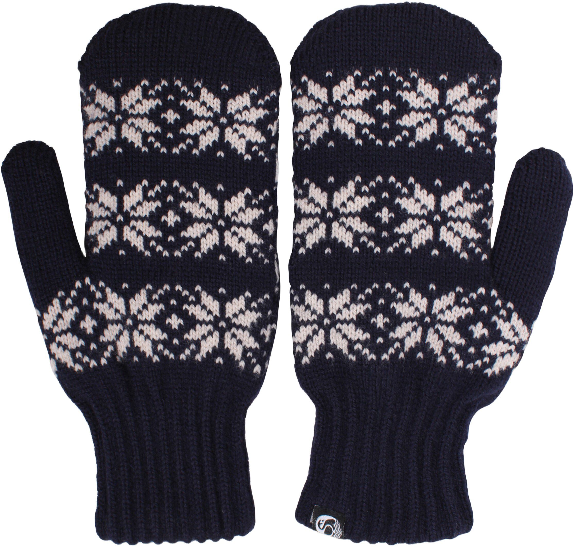 Danicebird Wool Mittens Dk Navy STAR