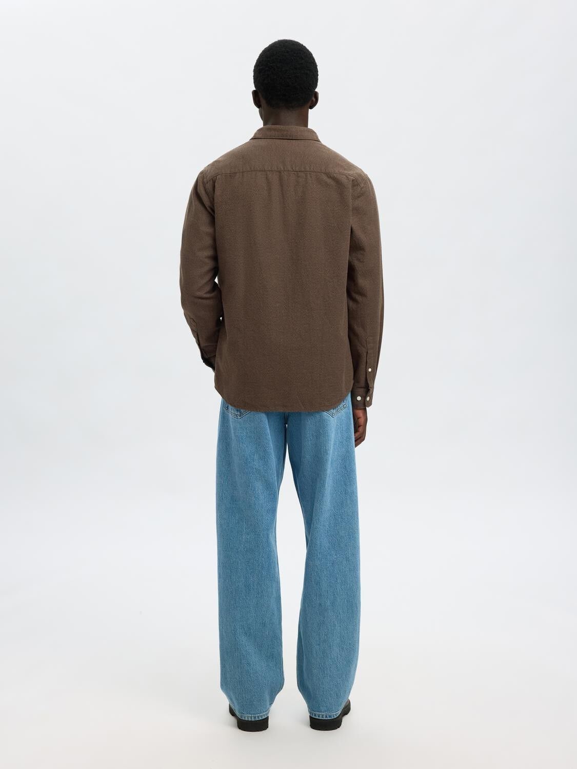 Slhregnoah Brushed Twist Shirt Ls Noos