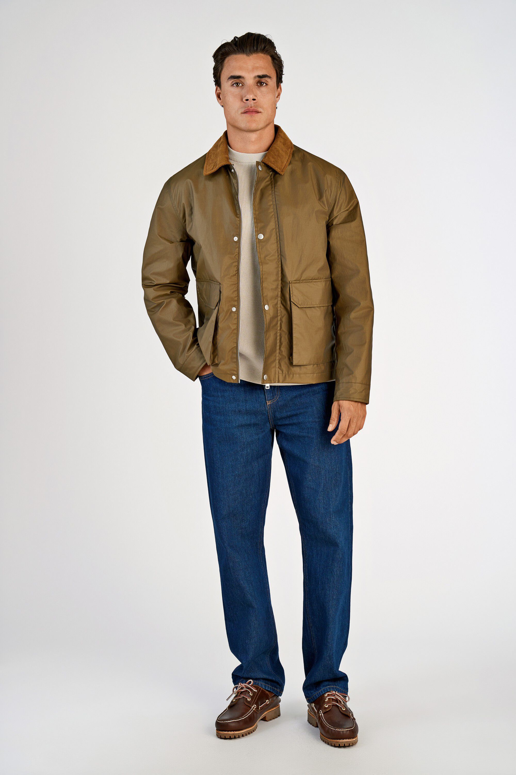Field jacket w corduroy collar