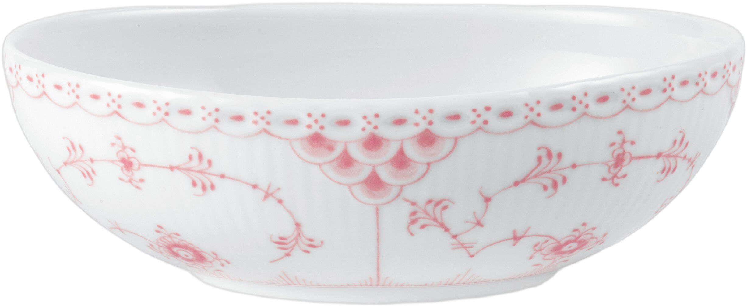 Koral Musselmalet Halvblonde oval sk&aring;l, 37 cl