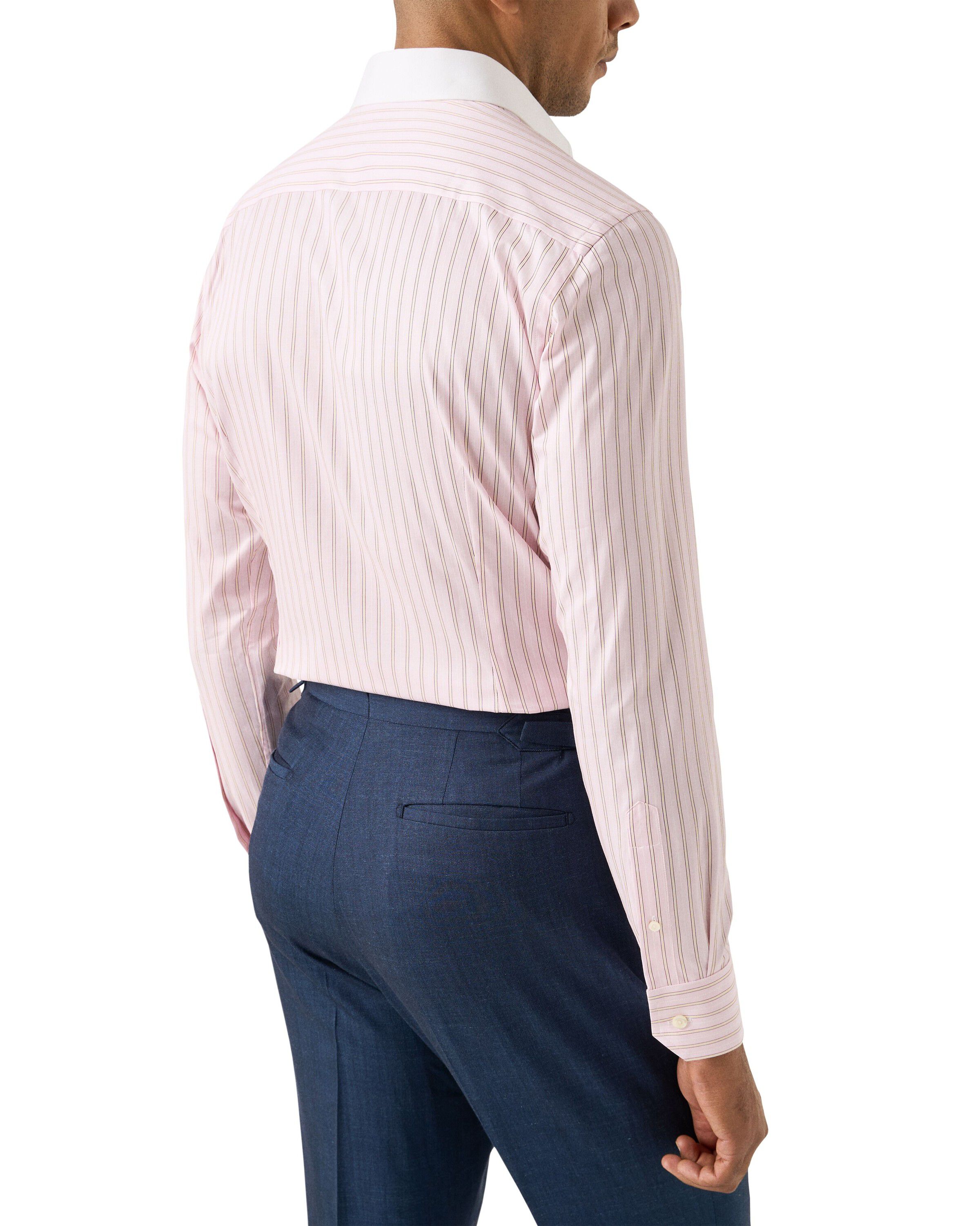 Striped White Collar Signature Twil