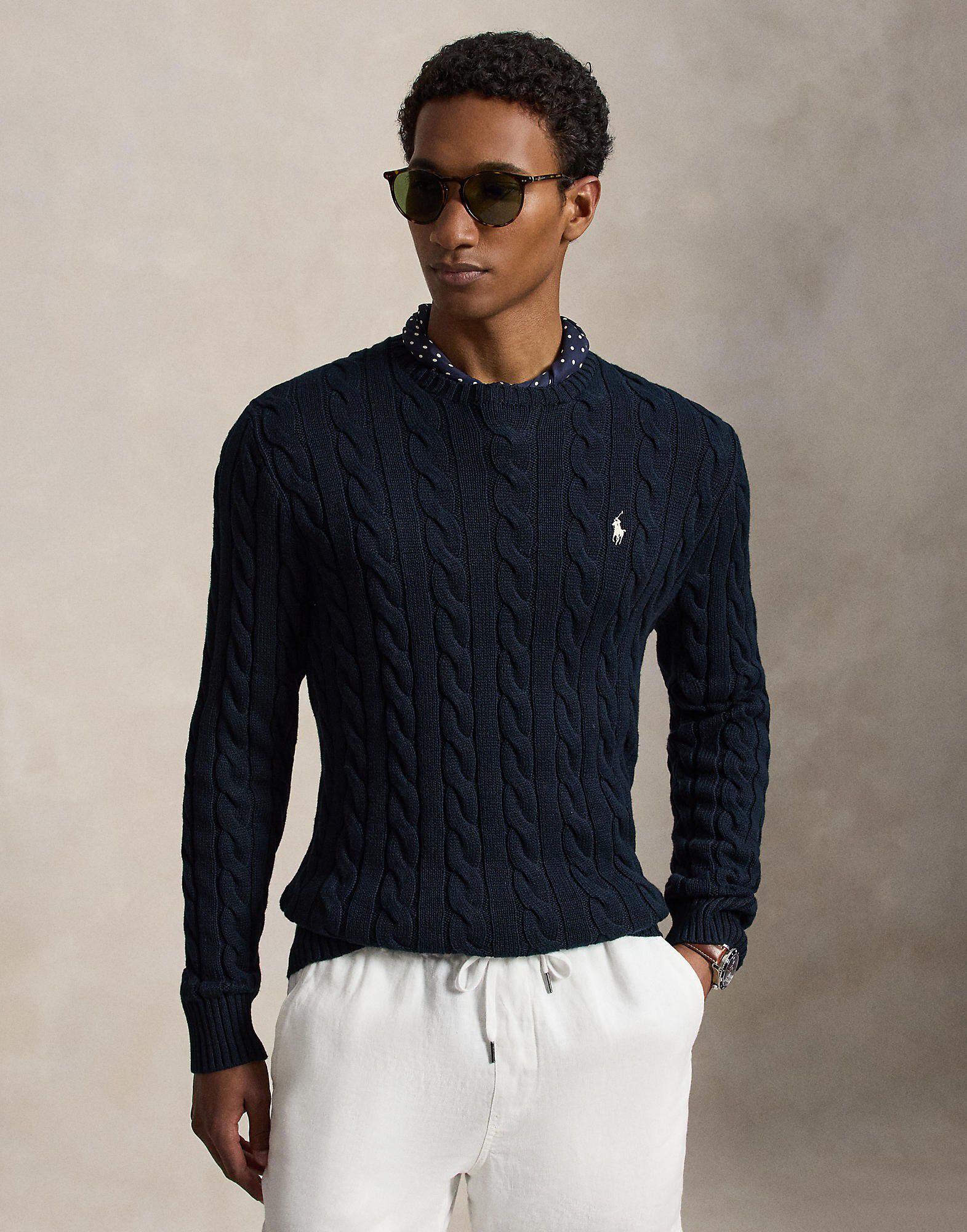 Cable-Knit Cotton Sweater