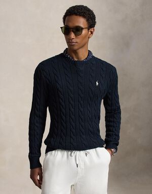 Cable-Knit Cotton Sweater