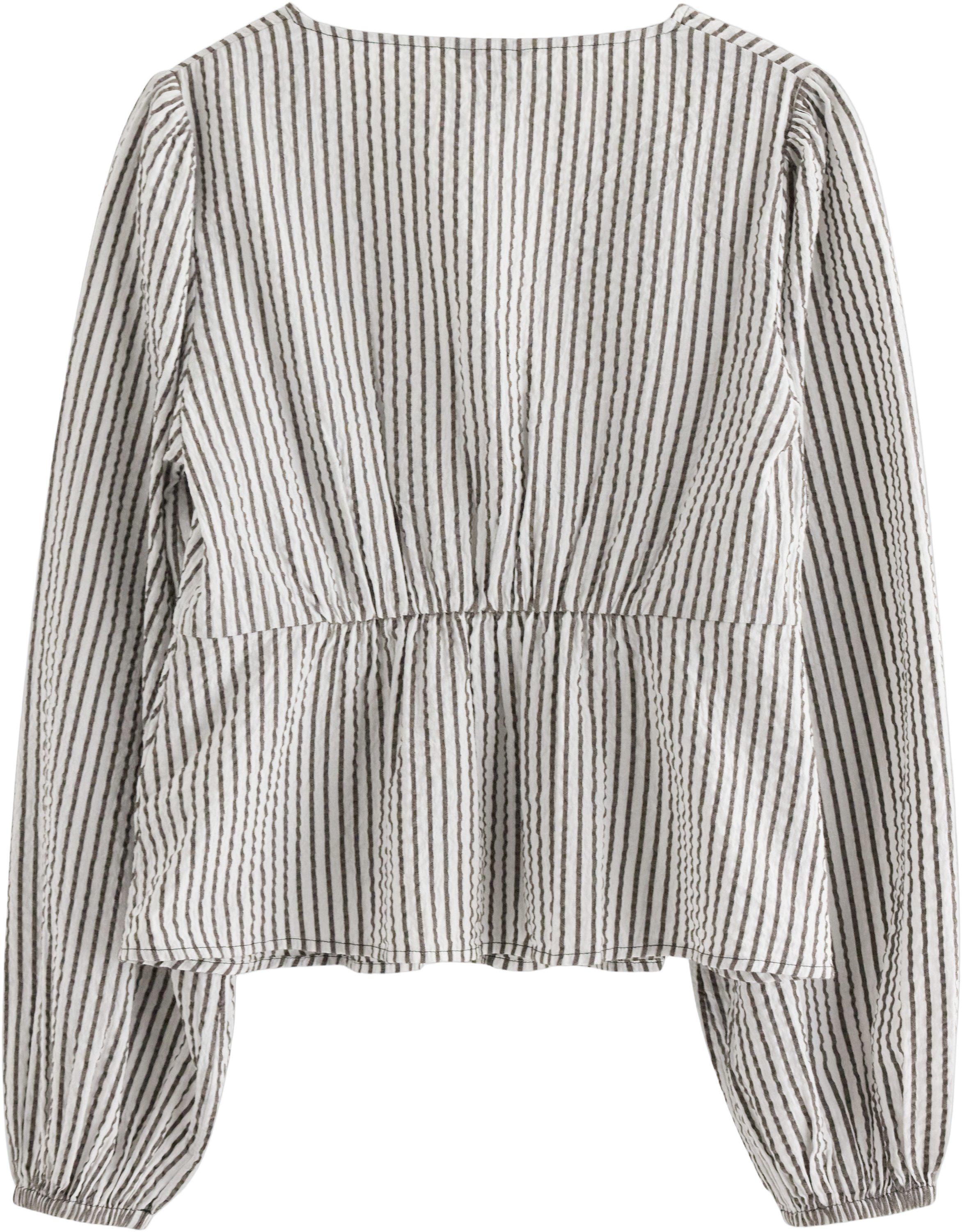 Woven blouse in cotton with long sl