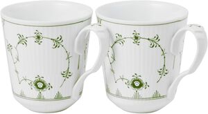 Green Fluted Pl Cup 38cl 2pc