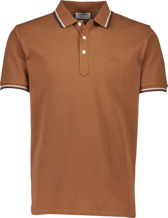 Polo shirt w. contrast piping