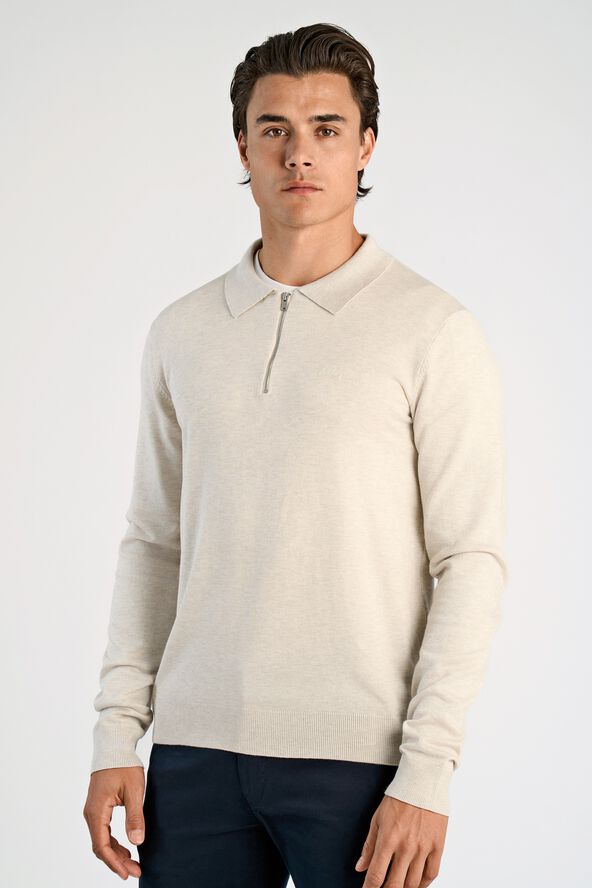 Ecovero L/S zip polo