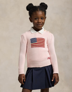 Flag Cotton Crewneck Sweater