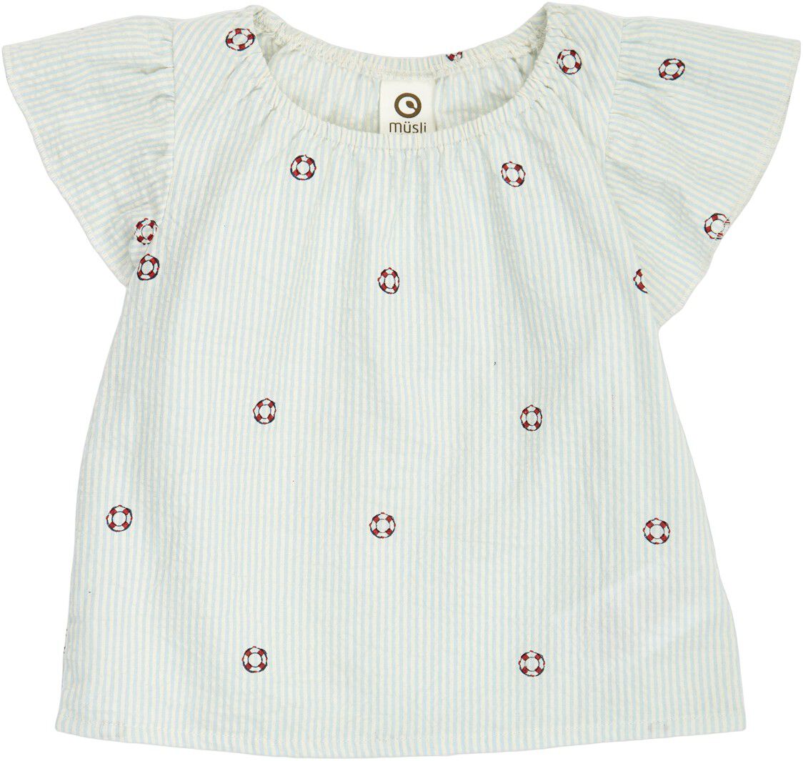 Seersucker stripe frill s/s T baby