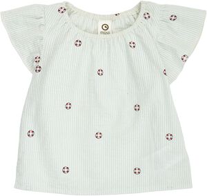 Seersucker stripe frill s/s T baby