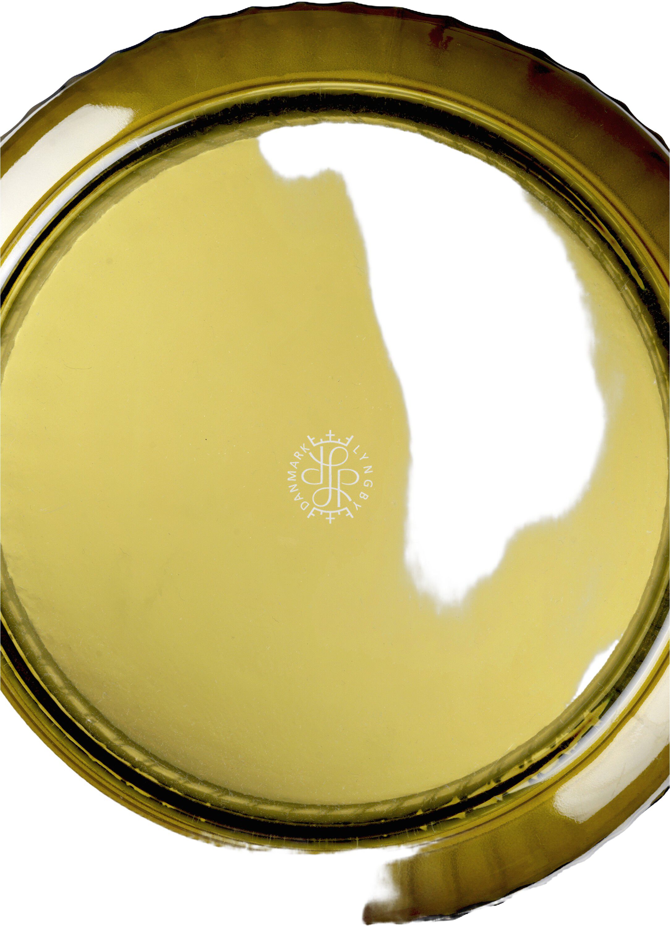 Lyngby Vase H38 cm olivengr&oslash;n mundbl&aelig;st glas