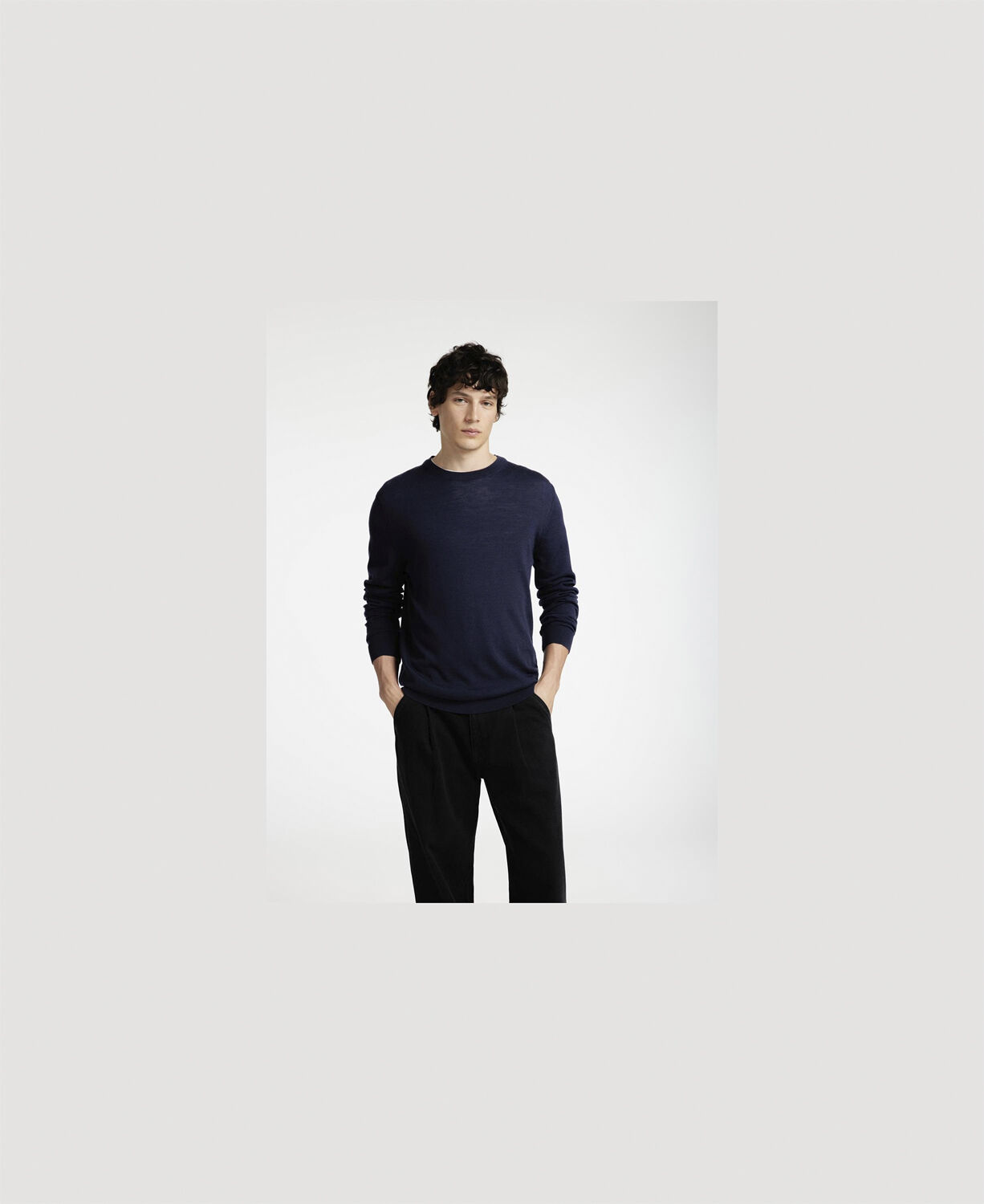 Slhtray Ls Knit Merino Crew Neck Noos