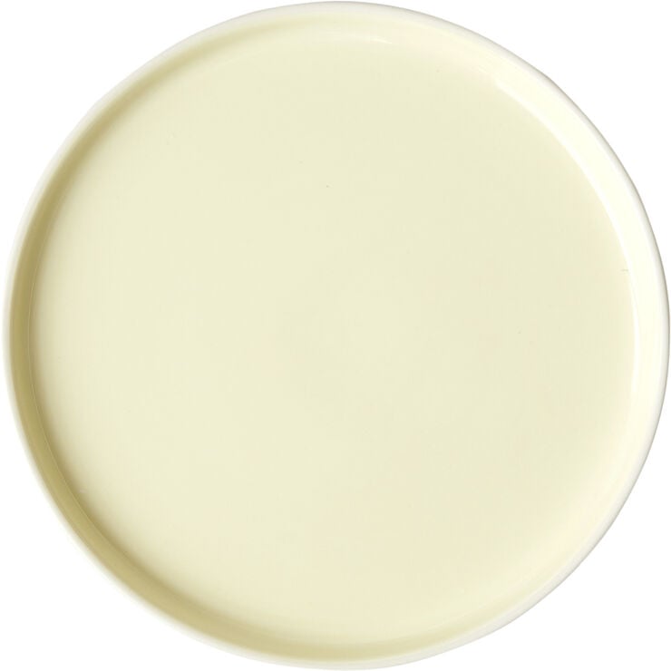 PLATE, MEDIUM, 2 PCS, CLAY IVORY, GLAZE LIGHT YELLOW, 18515I