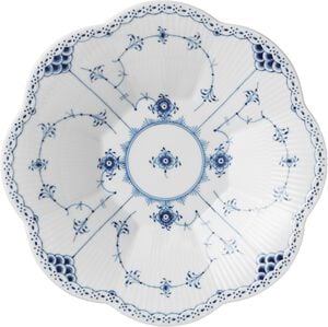 Musselmalet Halvblonde kantet sk&aring;l 25,5 cm