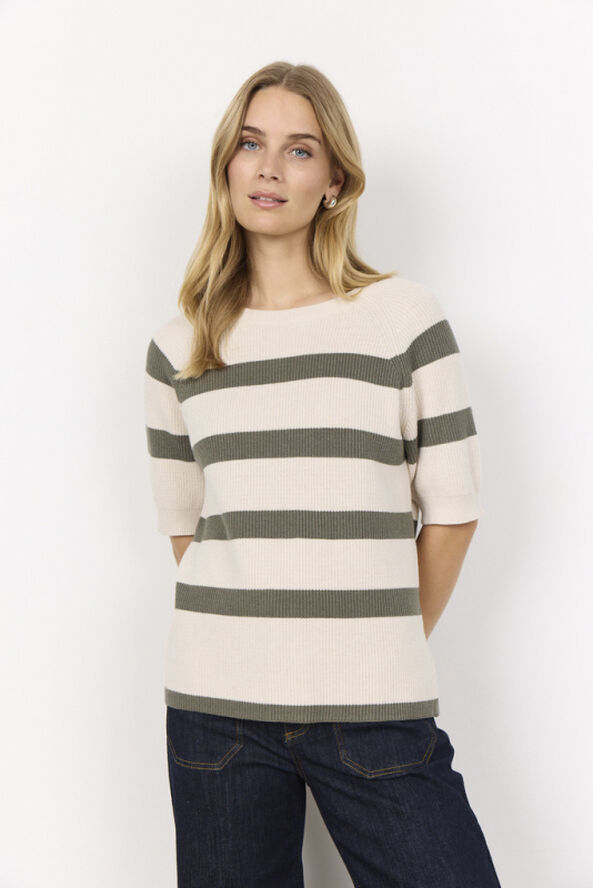 SC-KANITA STRIPE 19 Pullover Støvet Grøn