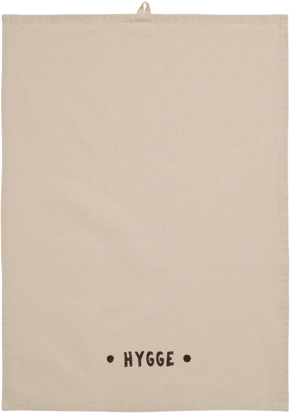 Viskestykke Hygge natur m/brunt print