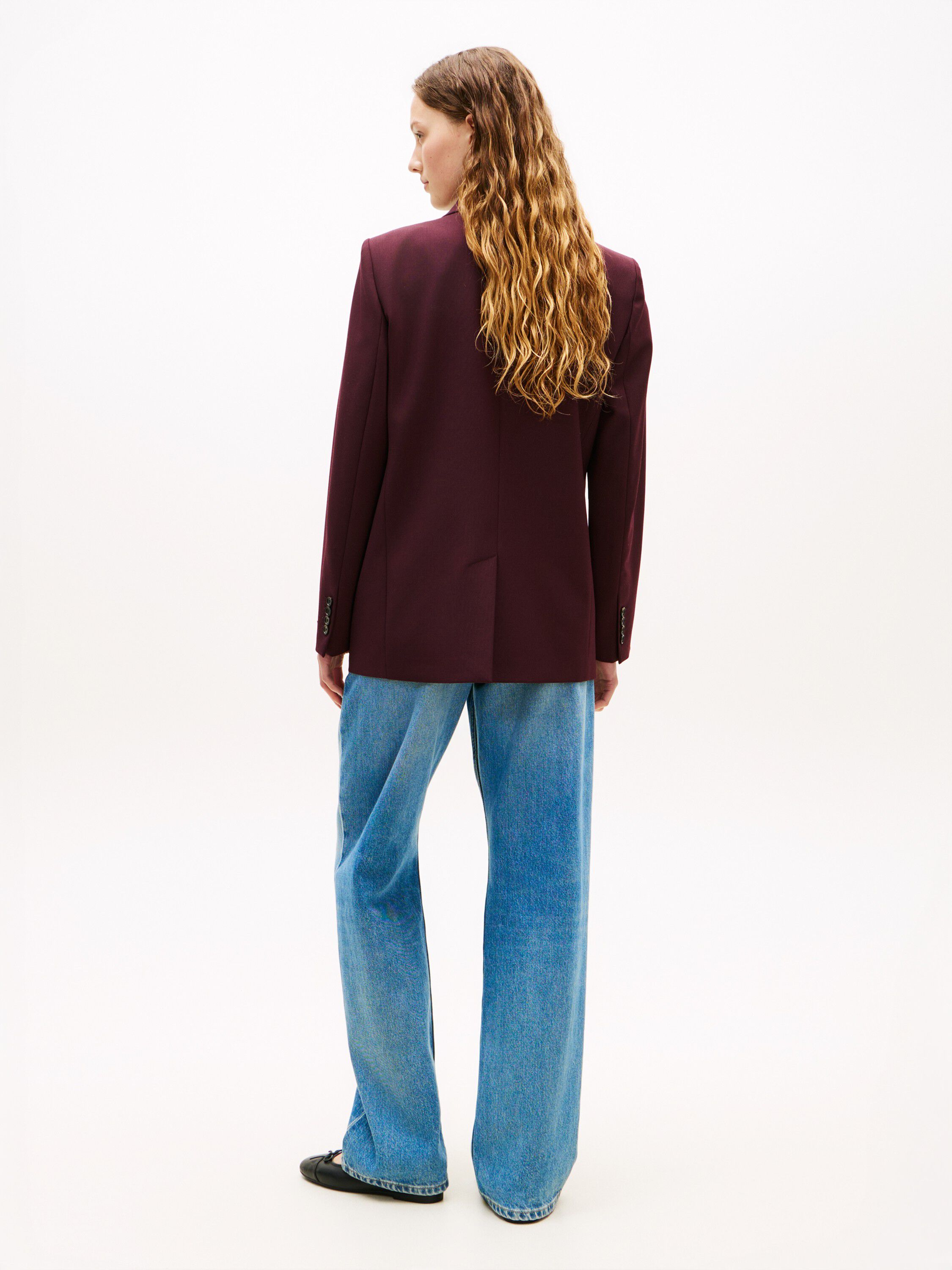 Relaxed Fit Wool Blend Blazer