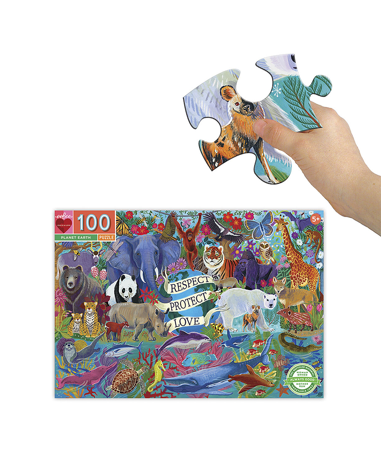 eeBoo - Puslespil 100 brk - Planeten Jorden