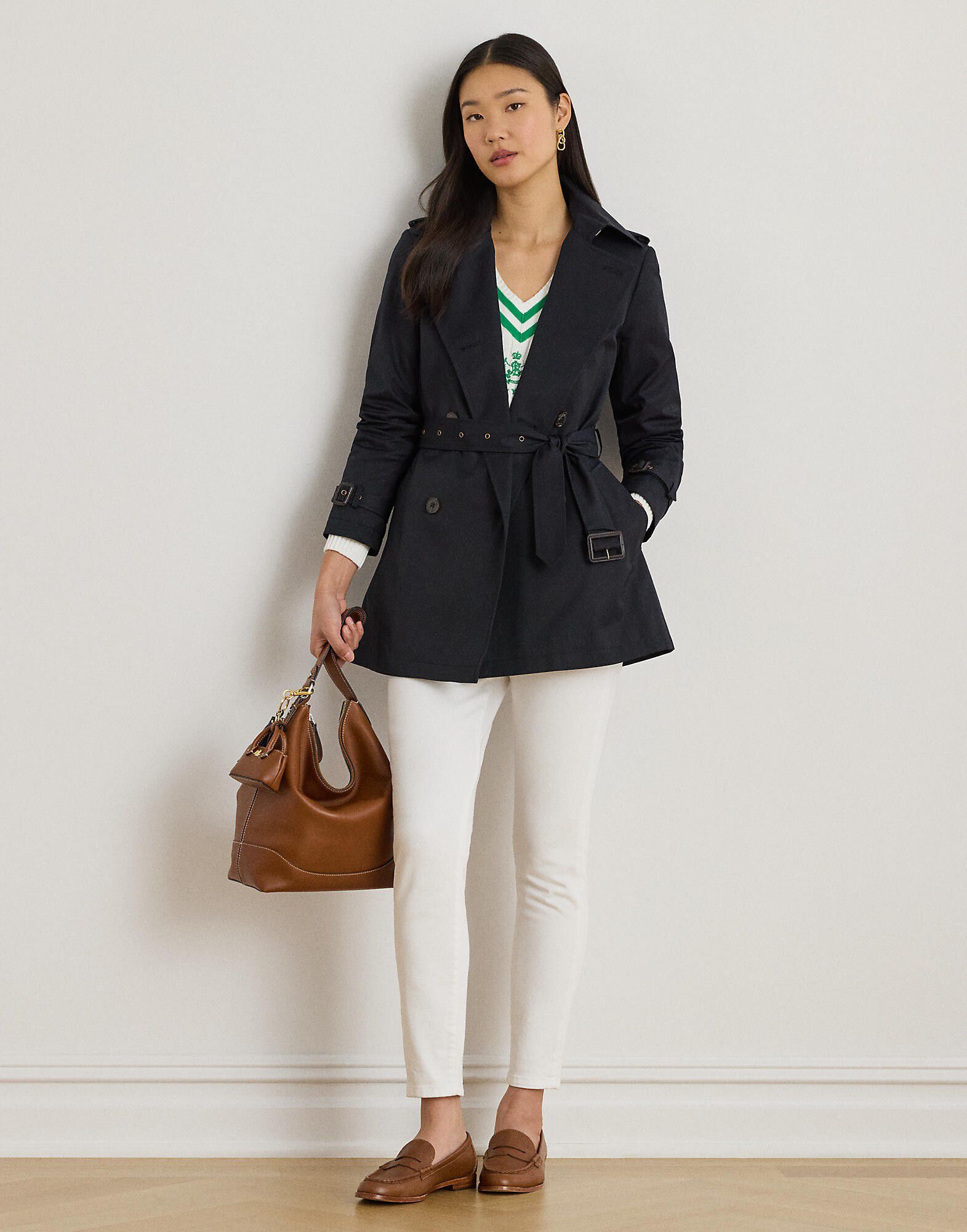 Double-Breasted Cotton-Blend Trench Coat