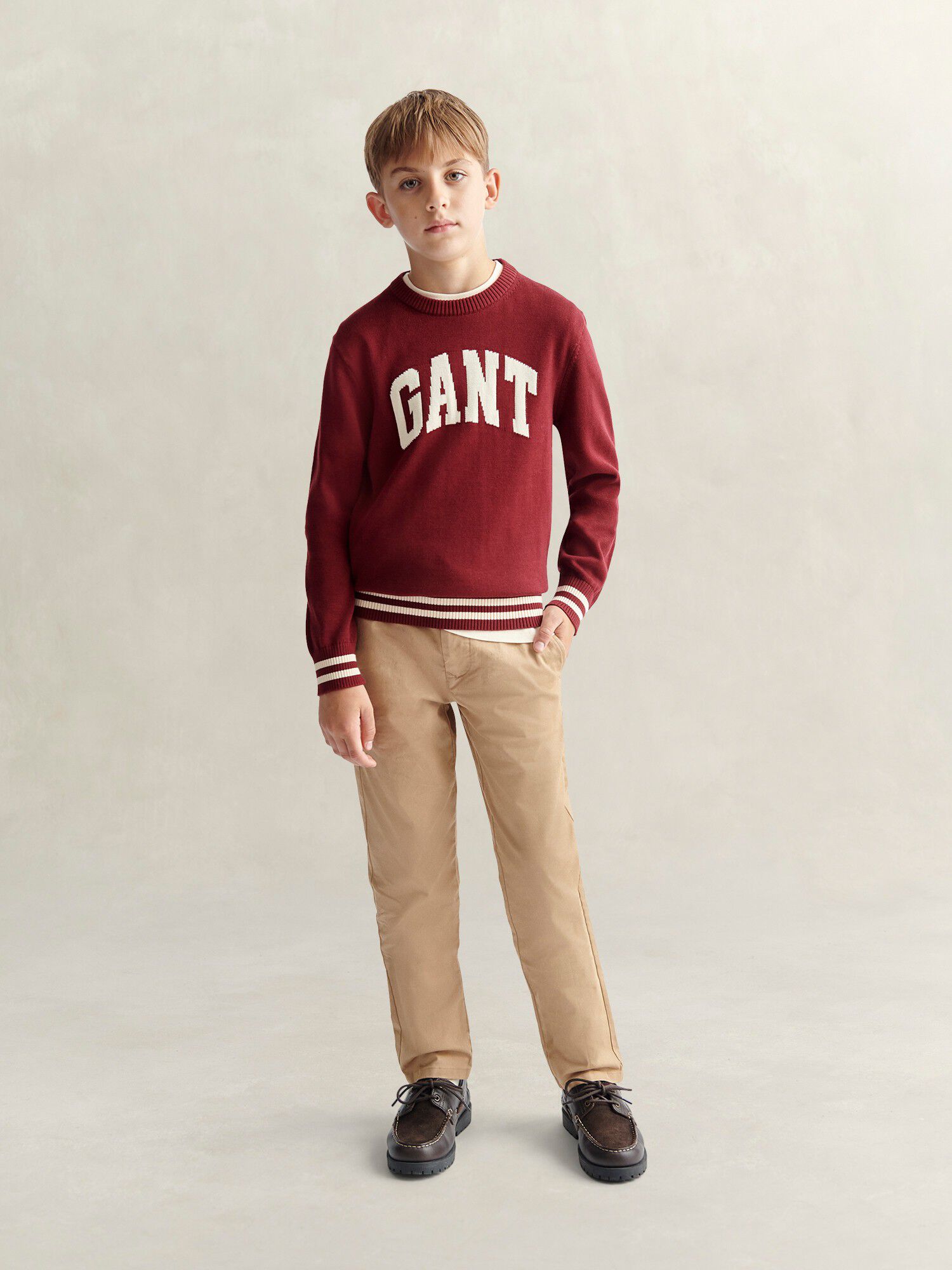 Intarsia Crew Neck Sweater