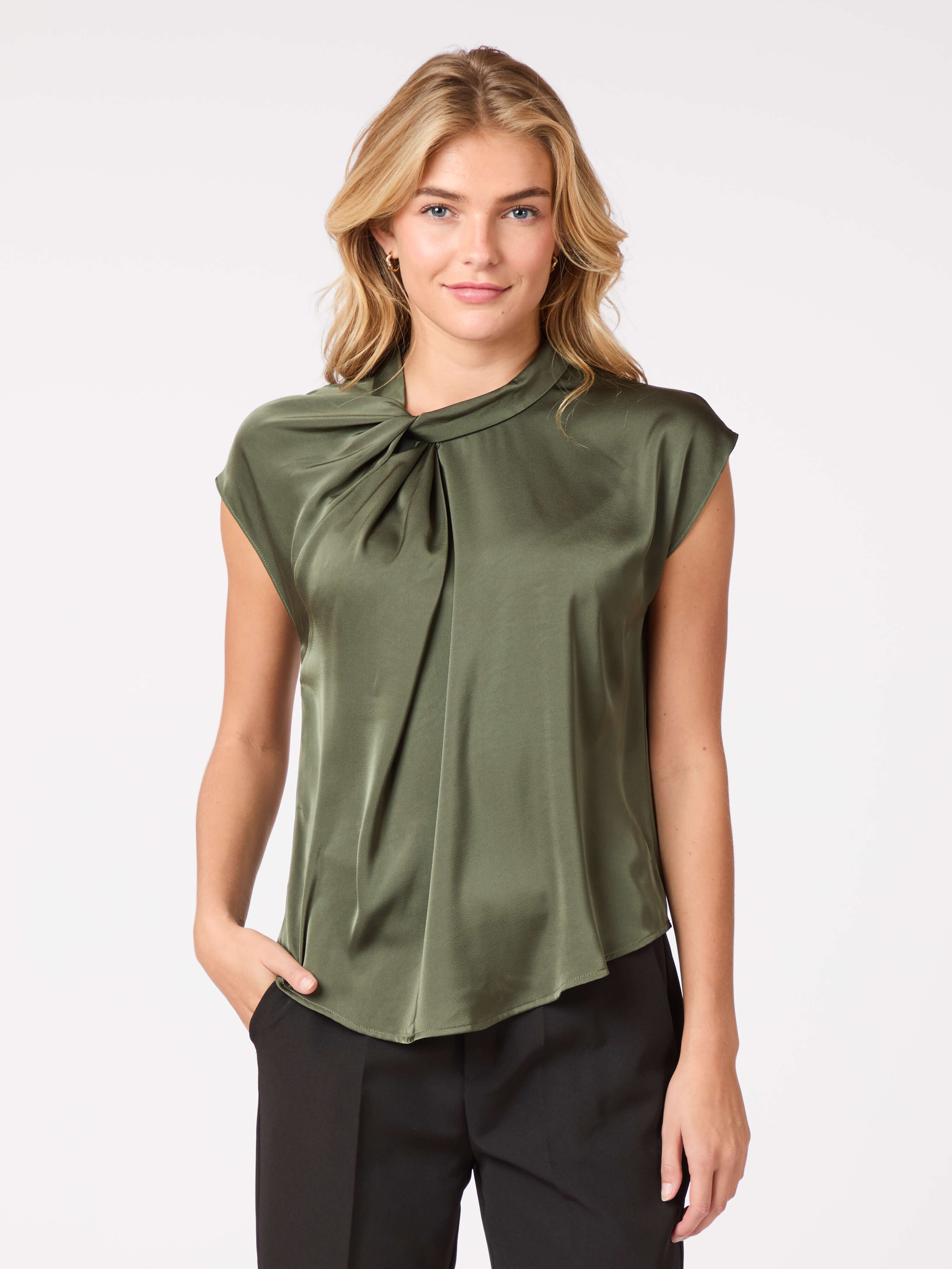 Fleur Drapy Satin Blouse