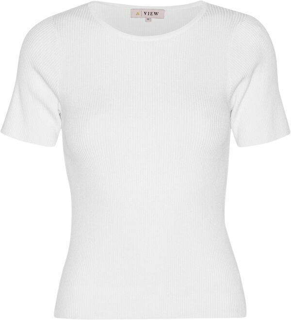 Rib knit short sleeve top