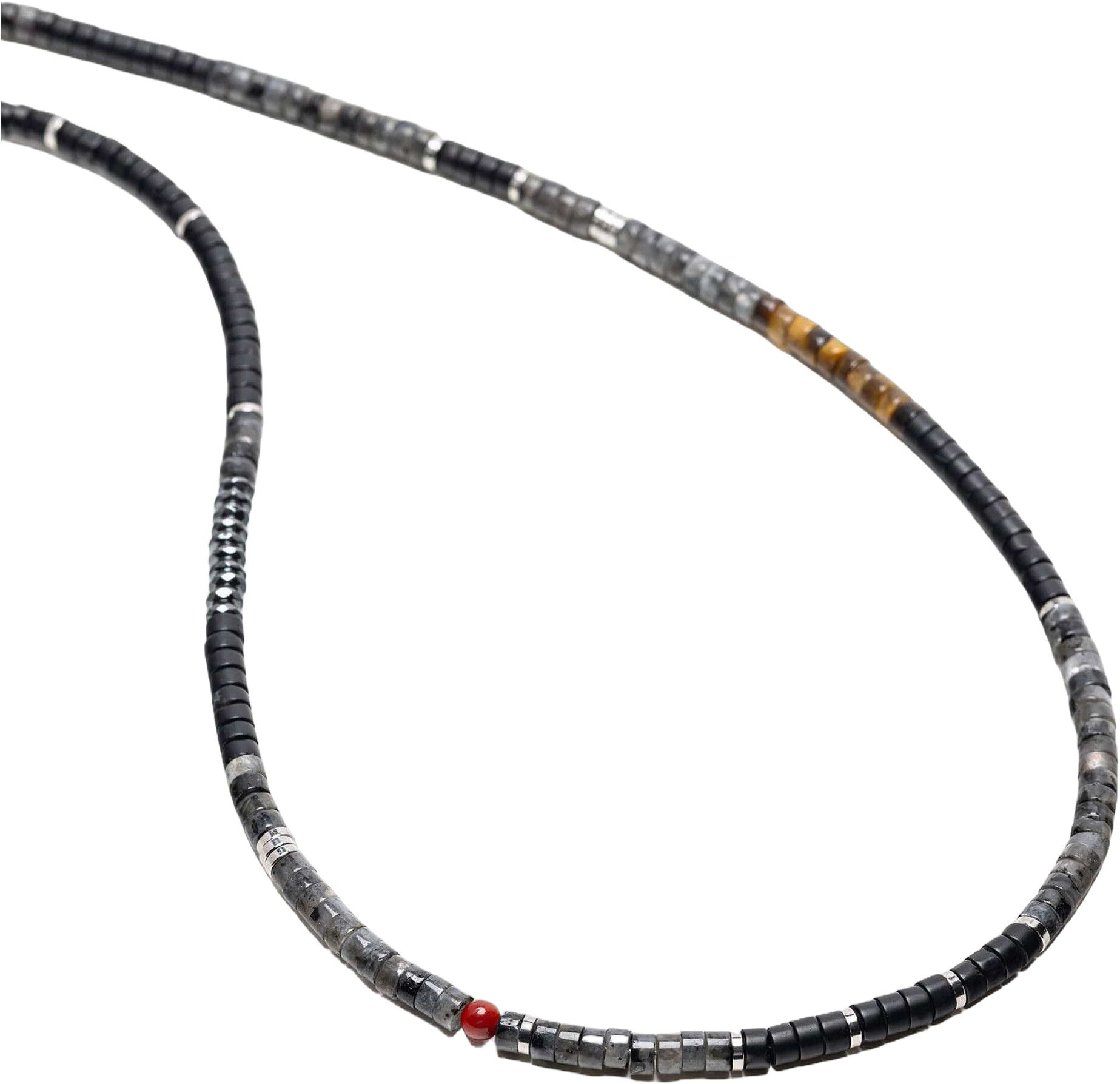 Black Onyx & Labradorite Heishi Necklace