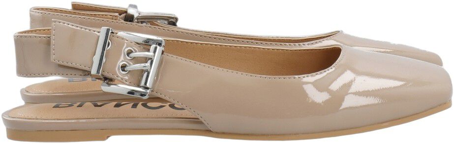 BIAROSE Karr&eacute; Flat Buckle Slingback Faux Leather