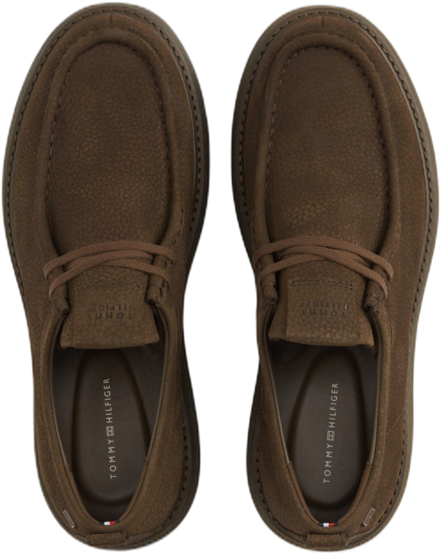 Leather Lace-Up Moc Toe Loafers