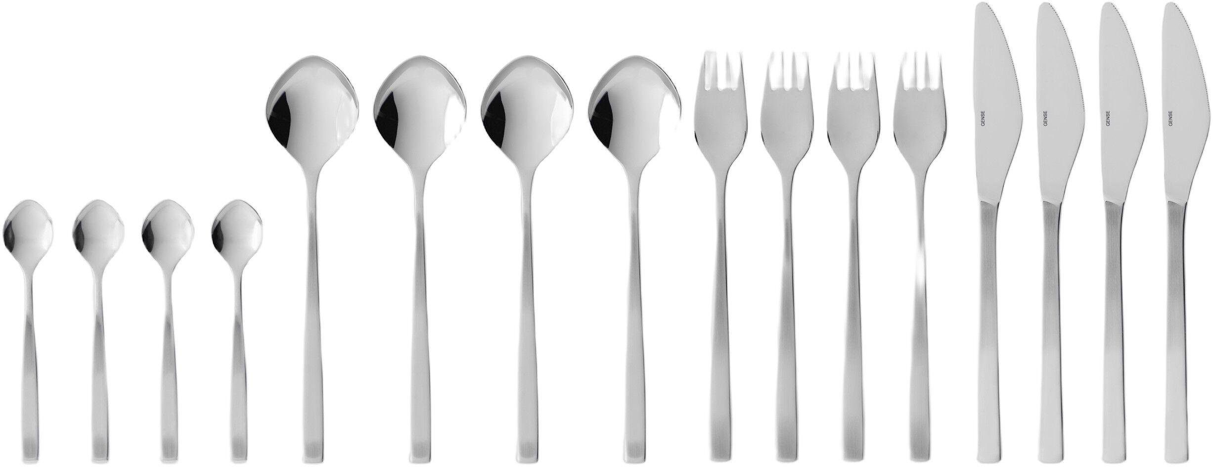 Bestikksett Fuga 16 deler Matt/Blankt st&aring;l
