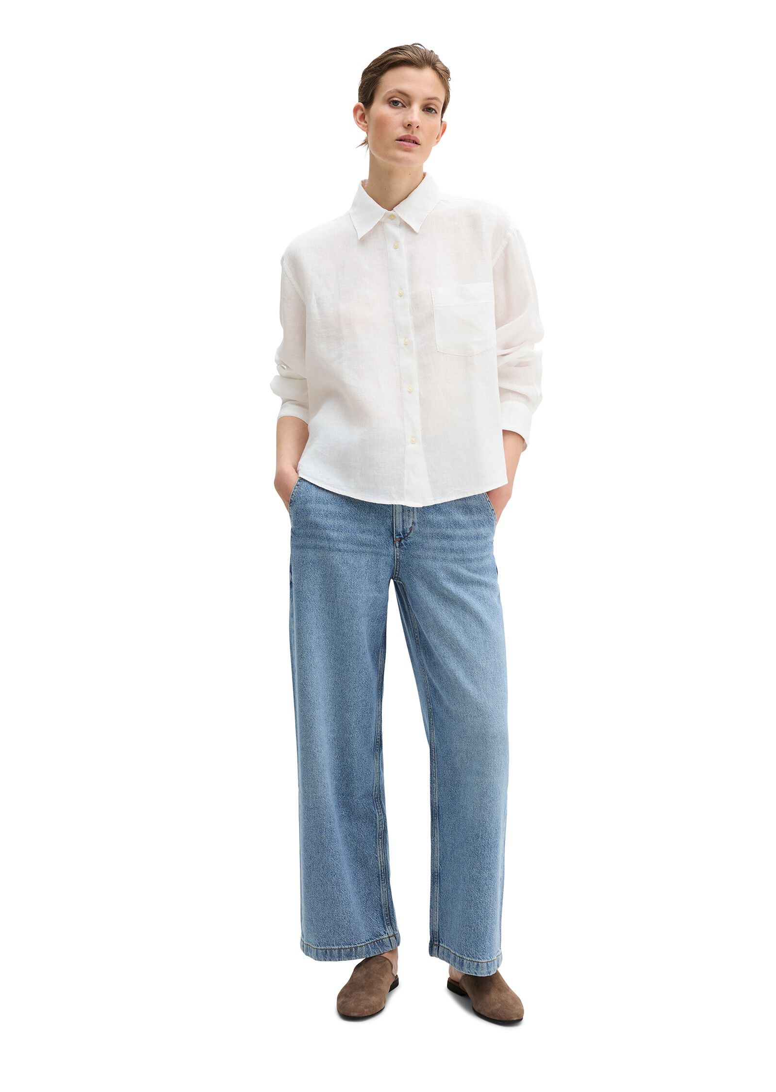 Blouse, boxy shape, chest pocket, l