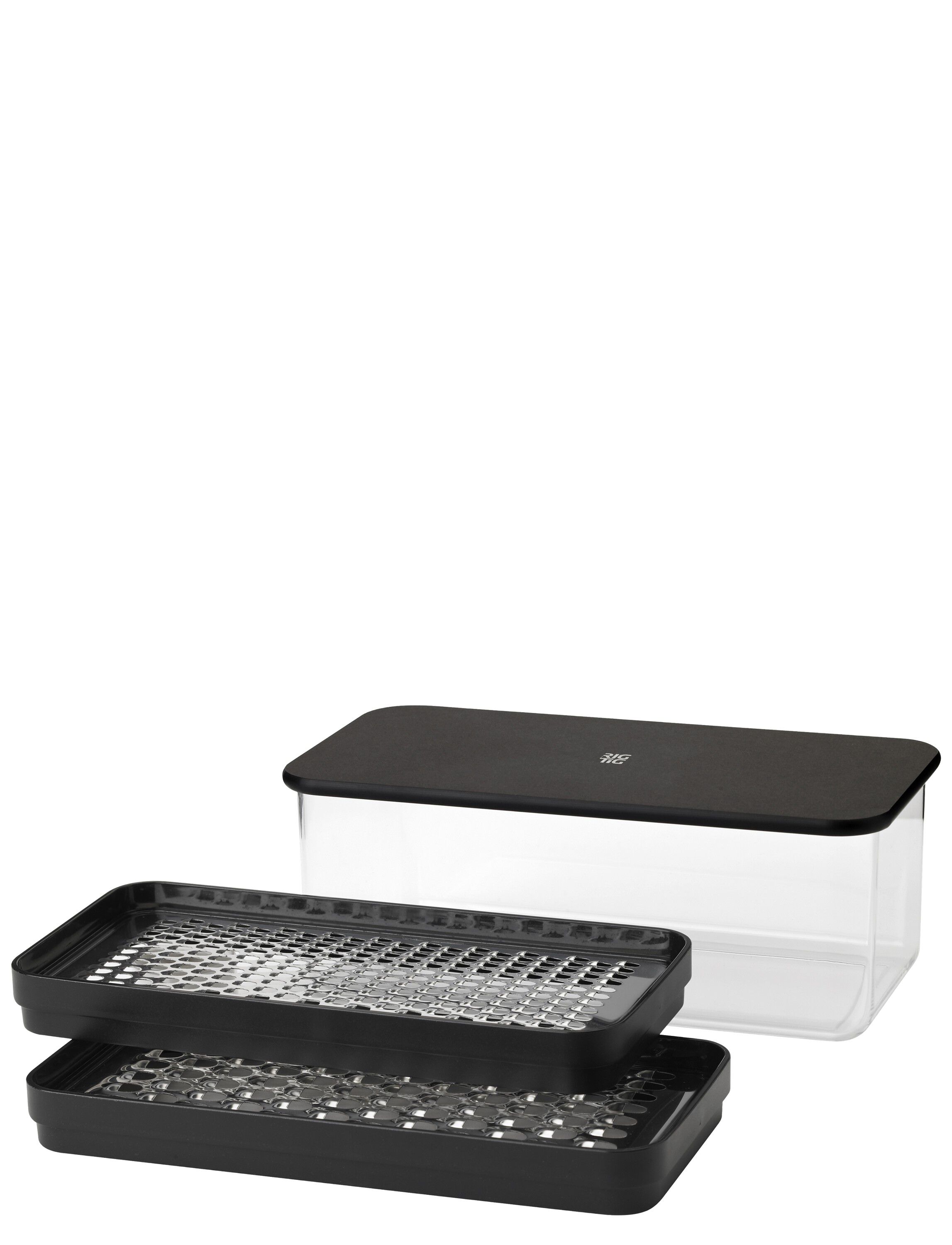 GRATE-IT grater with container black 2 graters and a storage box in on
