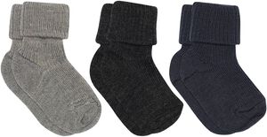 Wool rib baby socks 3 pack