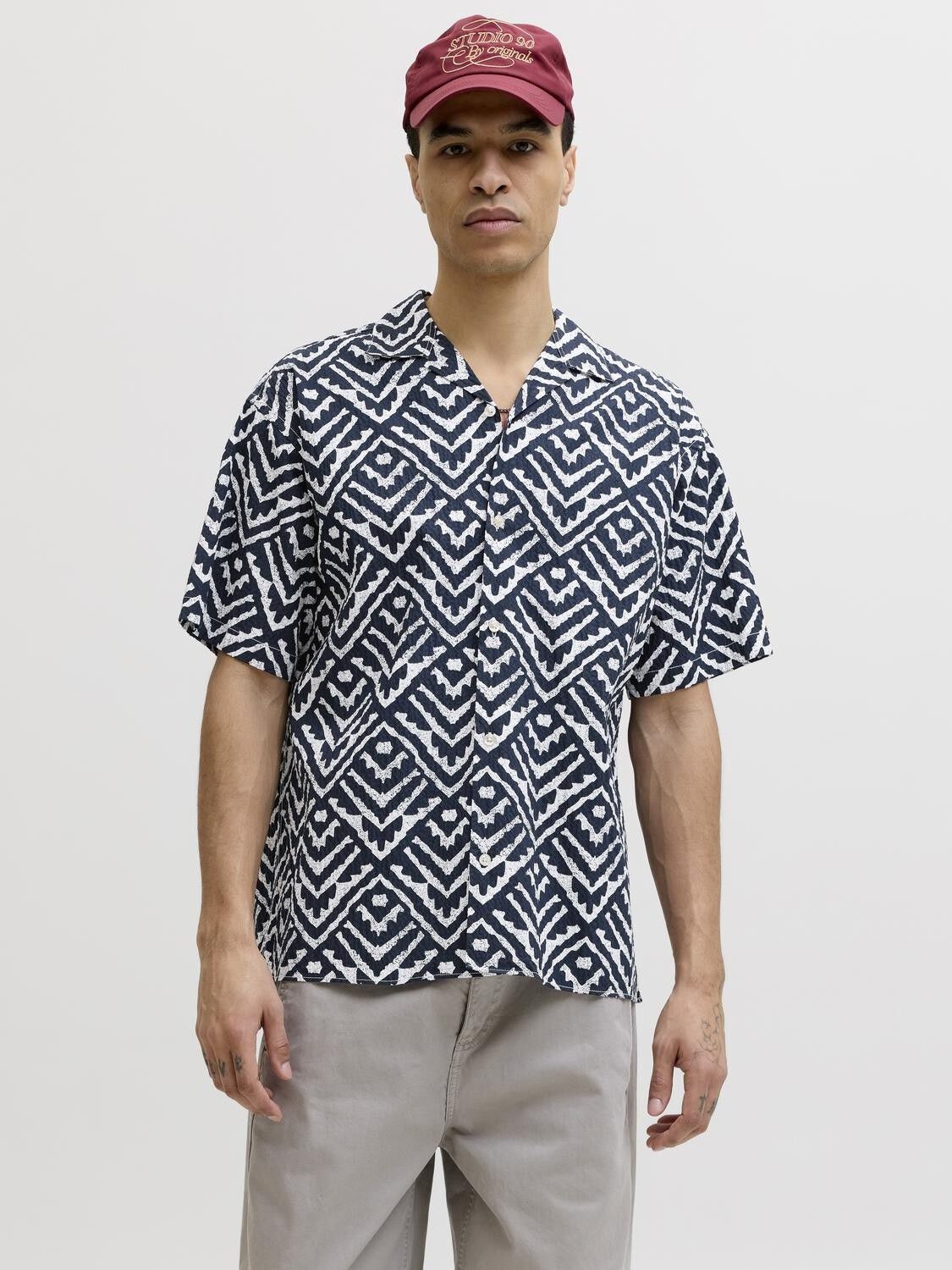 Jjmilo Seersucker Resort Shirt Ss