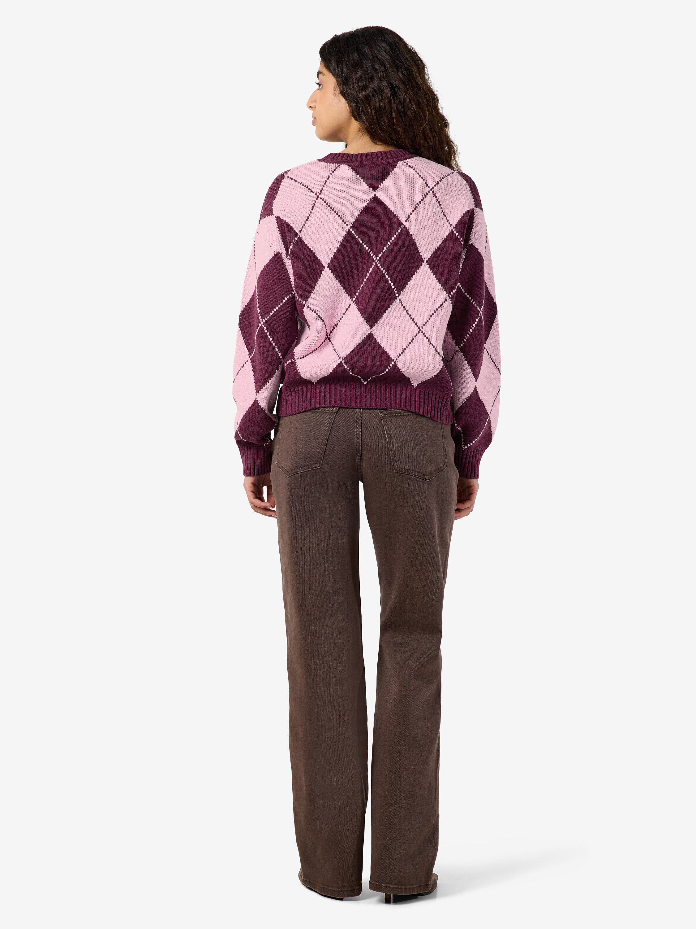 Nmacy L/S O-hals Argyle-strikk
