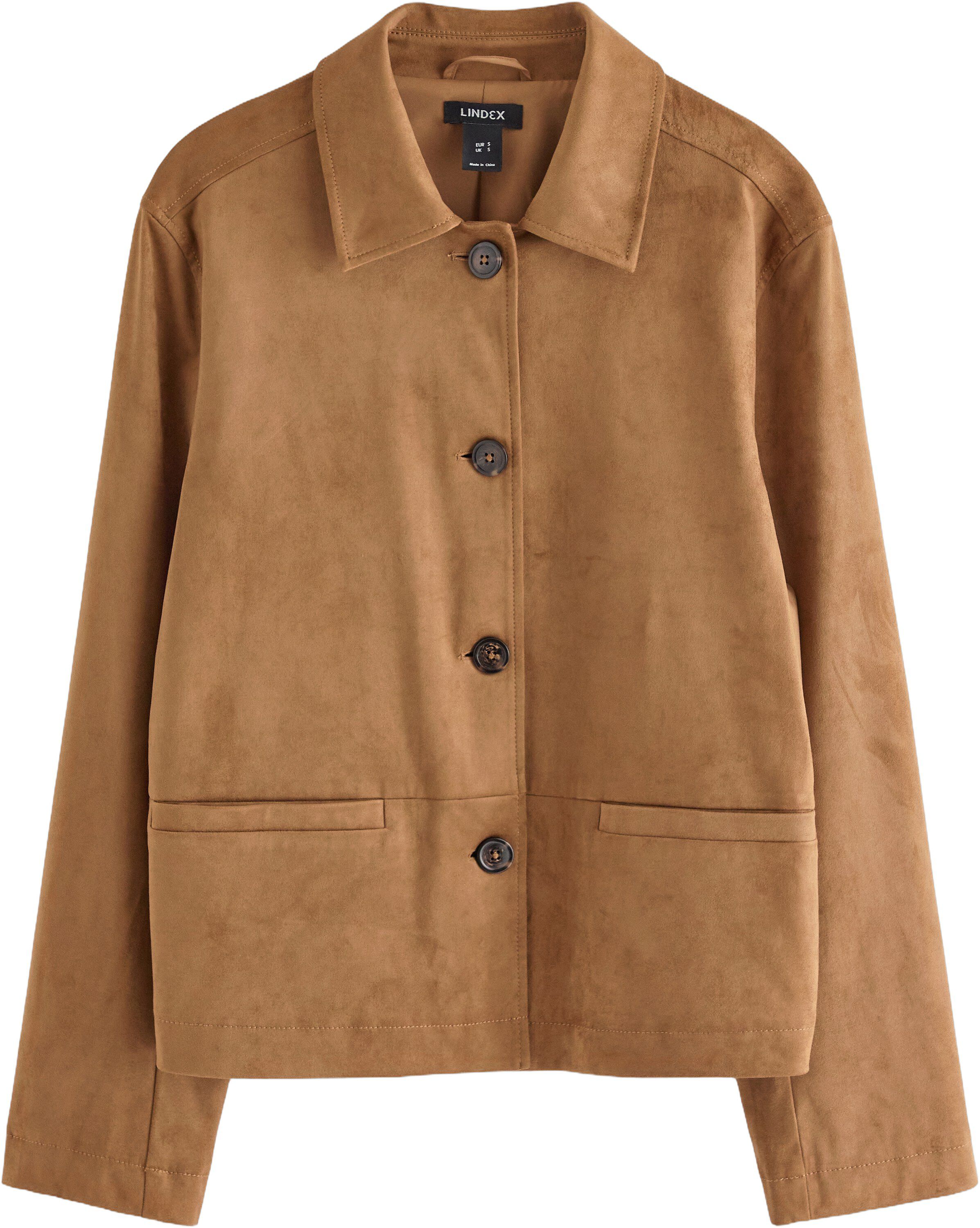 Jacket in imitation suede with butt