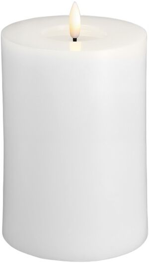 Moods & More - LED Pillar Candles, Silk, Melted, Classic white, 99x150