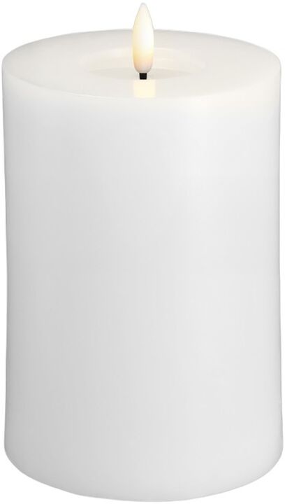 Moods & More - LED Pillar Candles, Silk, Melted, Classic white, 99x150