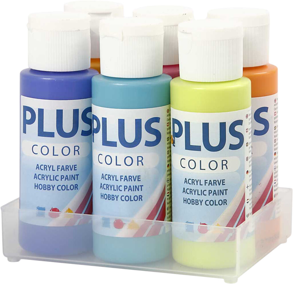 Plus Color Hobbymaling, colorful, 6x60ml.