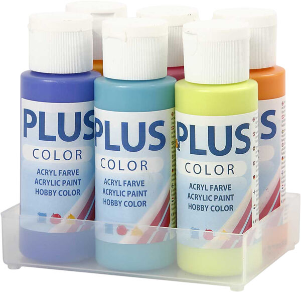 Plus Color Hobbymaling, colorful, 6x60ml.