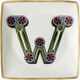 Bowl 12cm sq. flat, Holiday Alphabet W, Versace