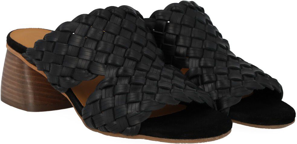 Mule med flettet l&aelig;derdetalje