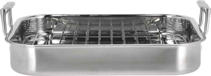 Langpanne m/rist Somme 32 x 26,5 x 5,5 cm Rustfritt stål