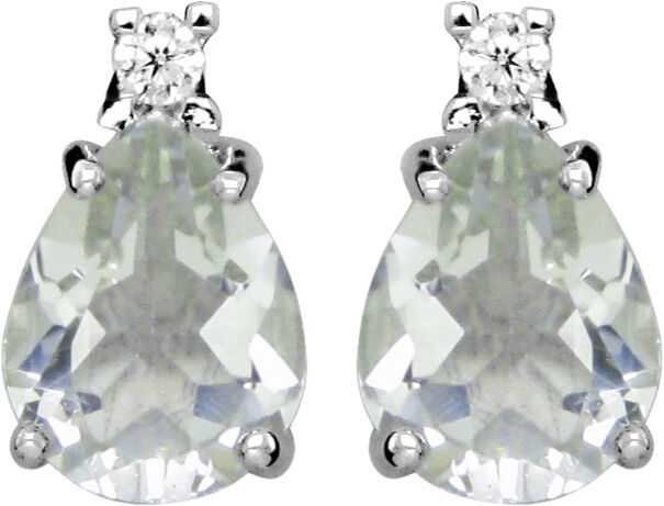 Green amethyst drop &oslash;restikker - S&oslash;lv