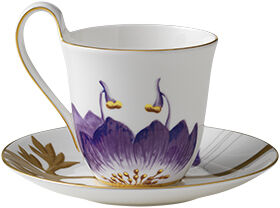 Flora 27 cl. h&oslash;jhankskop med underkop - Stedmoderblomst