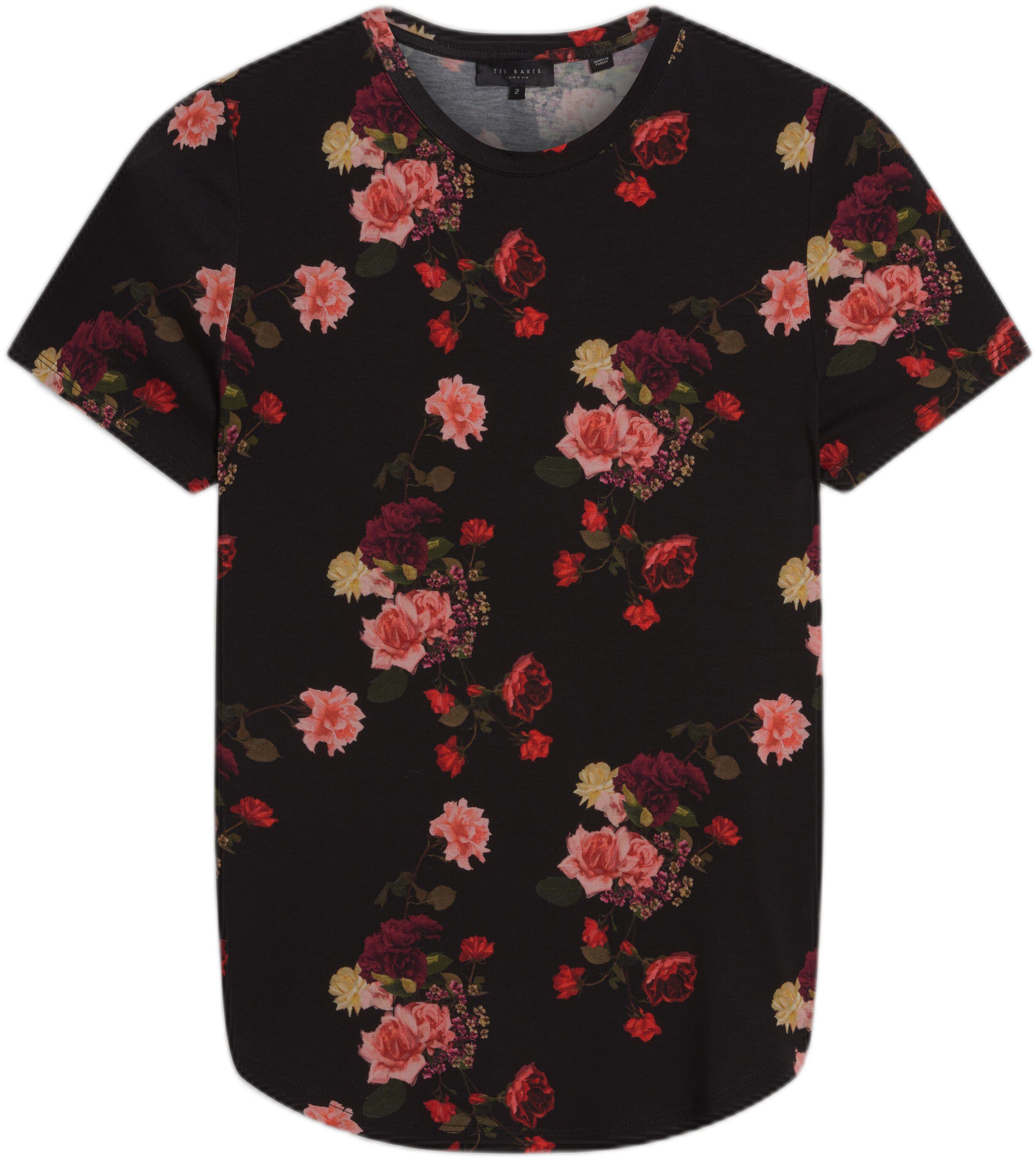MYLI Floral Printed Fitted Tee With