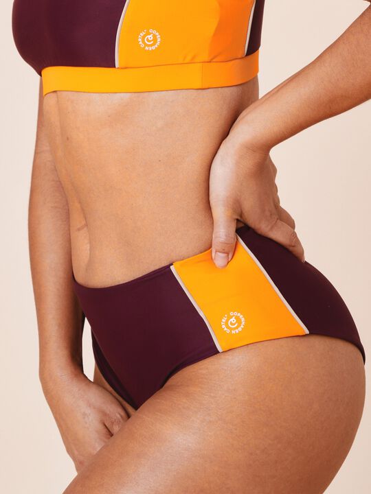 Ubud Colorblock high-waisted bikini bottom - Nero