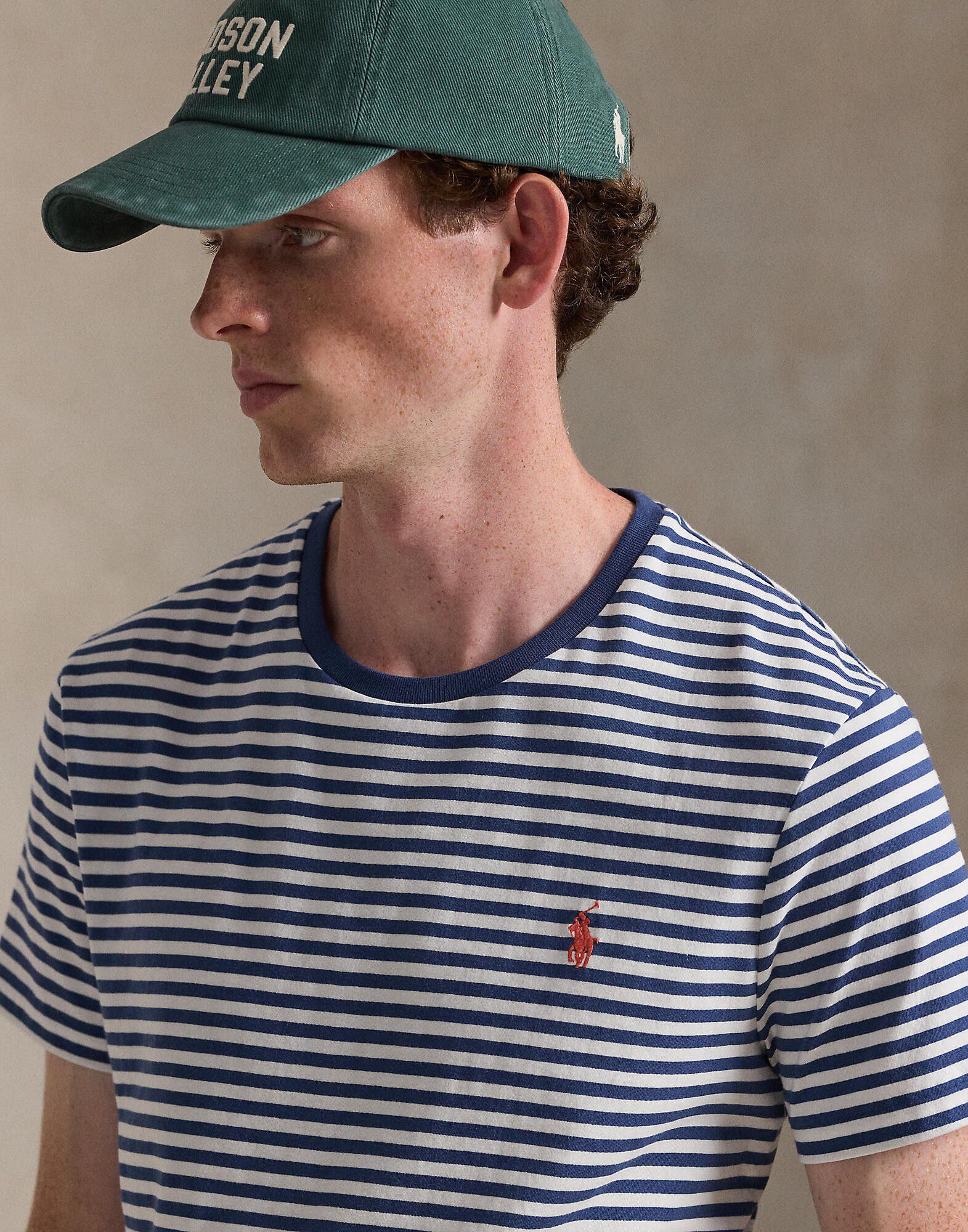 Custom Slim Fit Striped Jersey T-Shirt